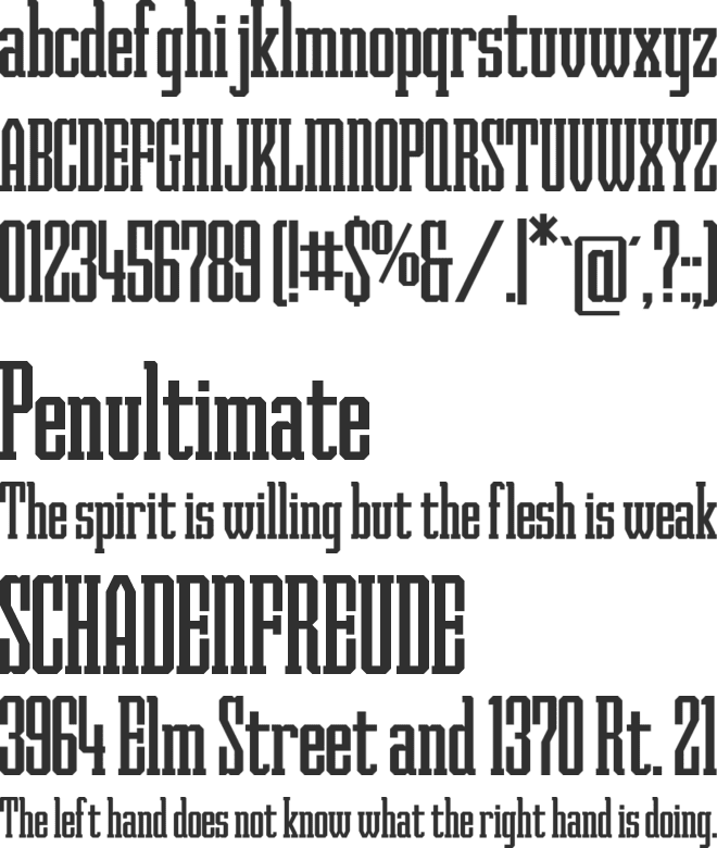Prometheus font preview