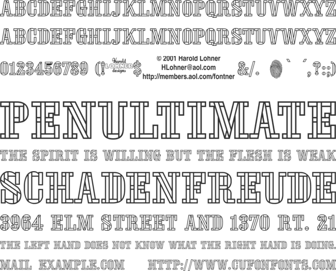 Stencil FourReversed font preview