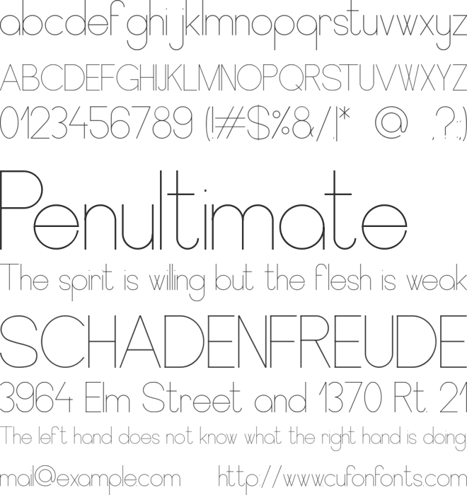 Elegantlight font preview