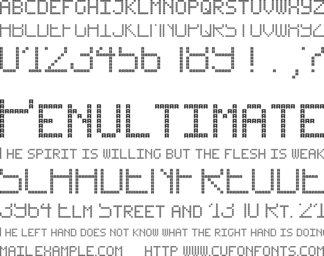 Begin from A font preview