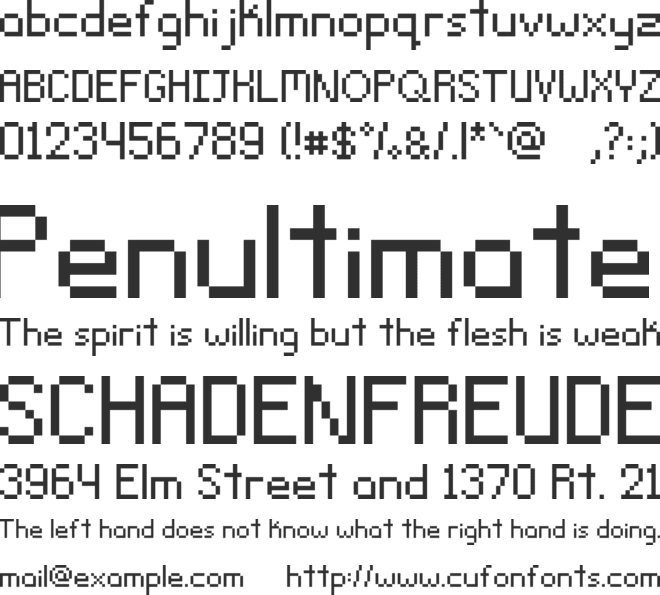 RoundedPixel font preview