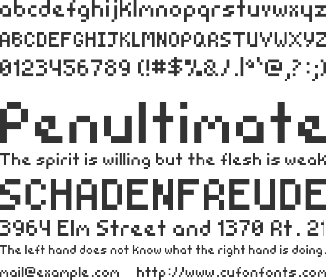 Pocket Pixel font preview