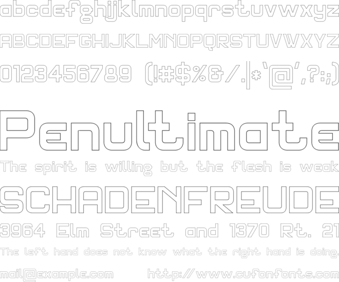 TPF Franknvogt Outline font preview
