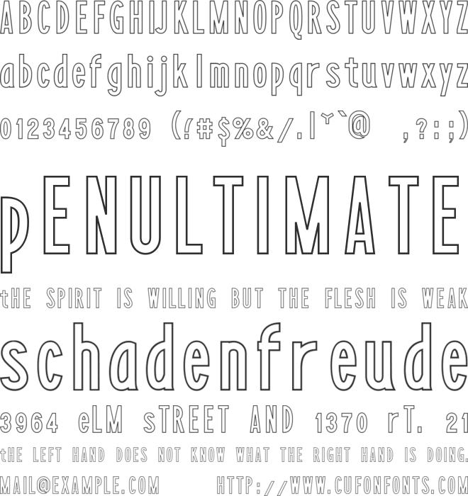 LayerfaceOutline font preview