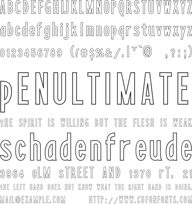 LayerfaceOutline font preview