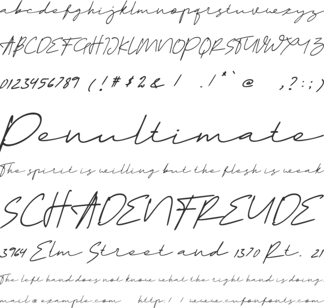 Prettigel font preview