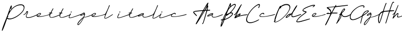 Prettigel italic font