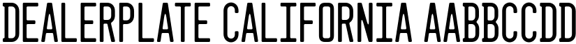 Dealerplate California font