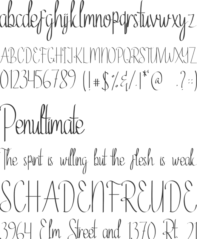 Ethelyne font preview