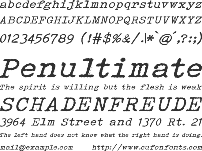 Speedwriter font preview