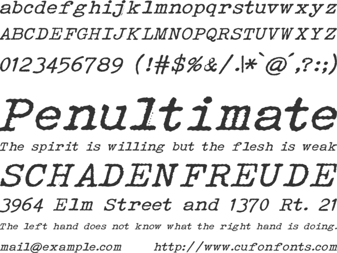 Speedwriter font preview