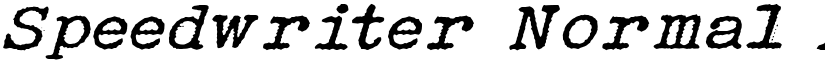 Speedwriter Normal font