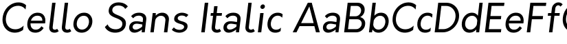 Cello Sans Italic font