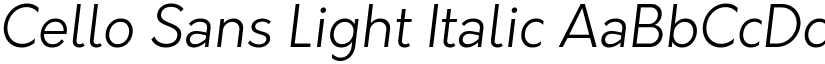 Cello Sans Light Italic font