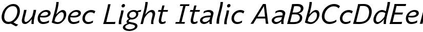 Quebec Light Italic font
