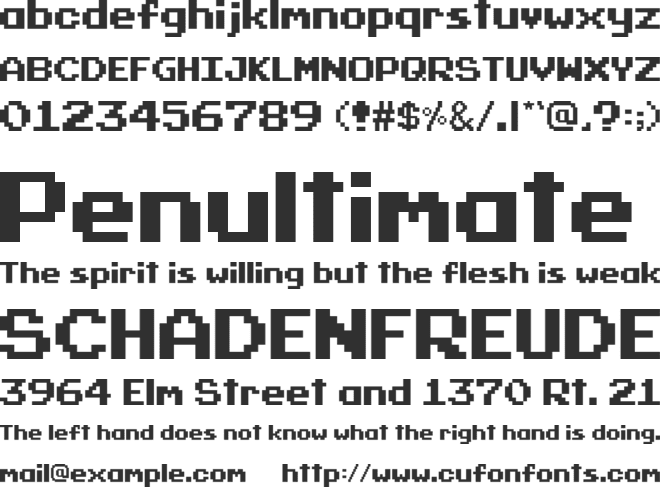 Cave Story font preview