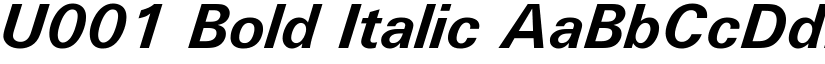 U001 Bold Italic font