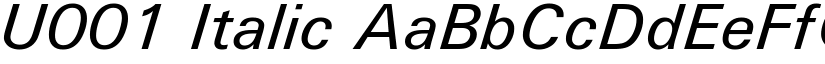 U001 Italic font