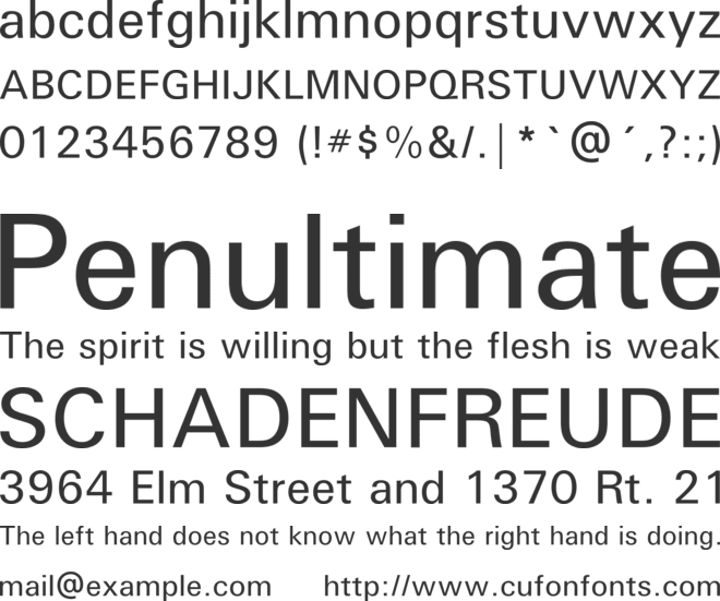 U001 font preview
