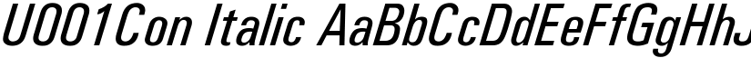 U001Con Italic font