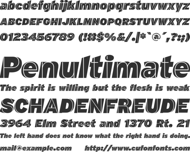 M.F. Plexus font preview