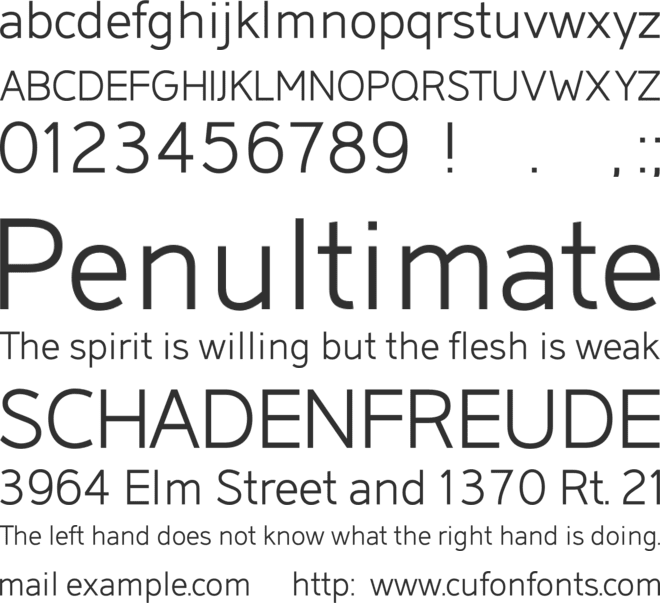 Linear font preview