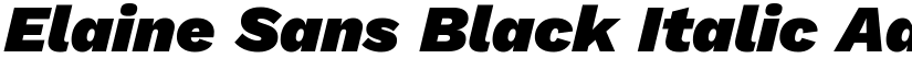 Elaine Sans Black Italic font