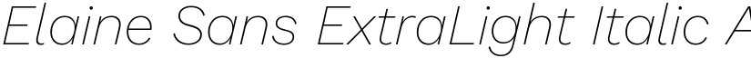 Elaine Sans ExtraLight Italic font