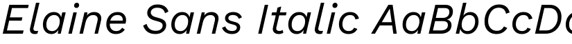 Elaine Sans Italic font