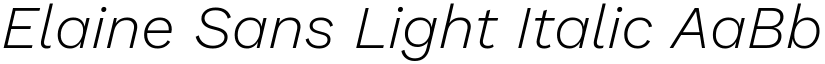 Elaine Sans Light Italic font