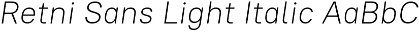 Retni Sans Light Italic font