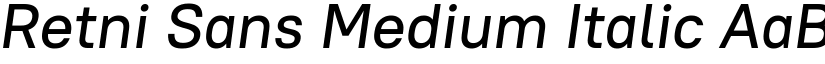 Retni Sans Medium Italic font