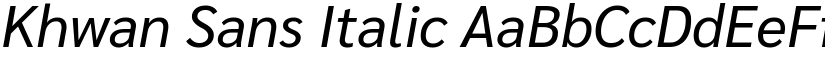 Khwan Sans Italic font