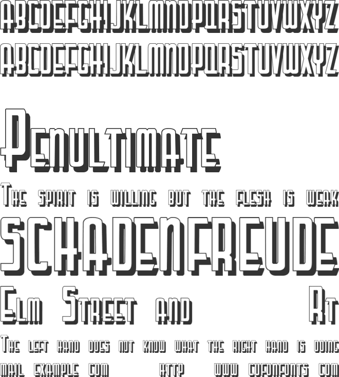 Lettering Deco Shadow font preview
