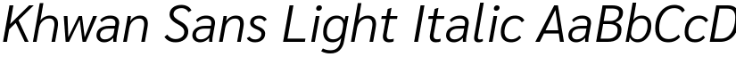 Khwan Sans Light Italic font