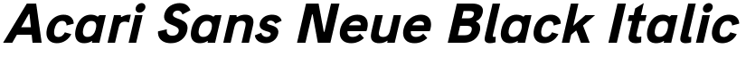 Acari Sans Neue Black Italic font
