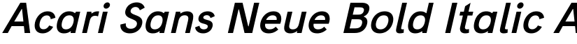 Acari Sans Neue Bold Italic font