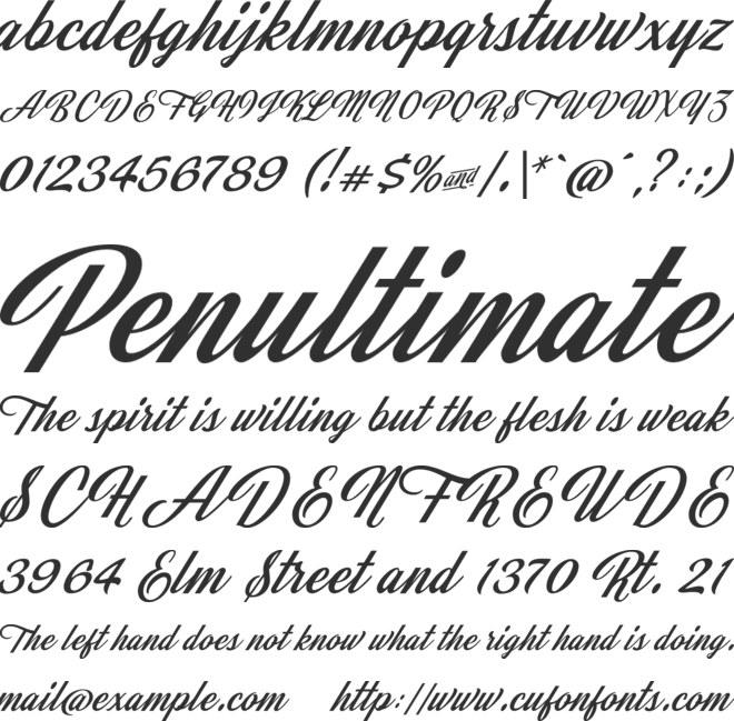 Jasmine And Greentea font preview