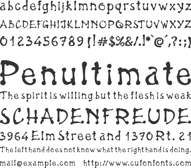 Broken Pen font preview