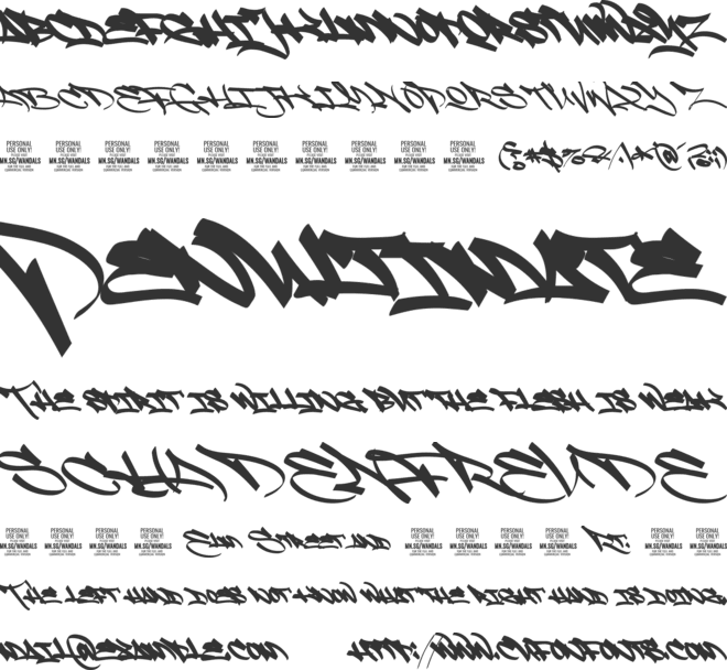 Fat Wandals Alt PERSONAL USE font preview