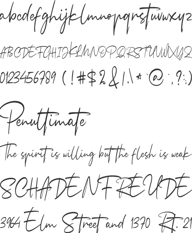 Arkania font preview