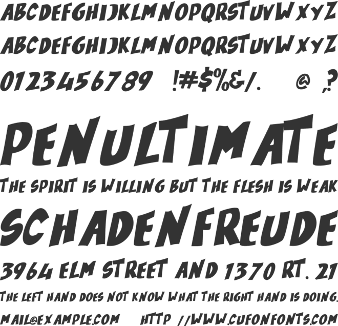 Houston Comics Personal Use font preview