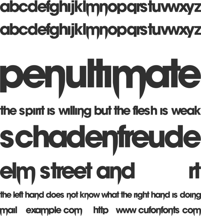 vampire font preview
