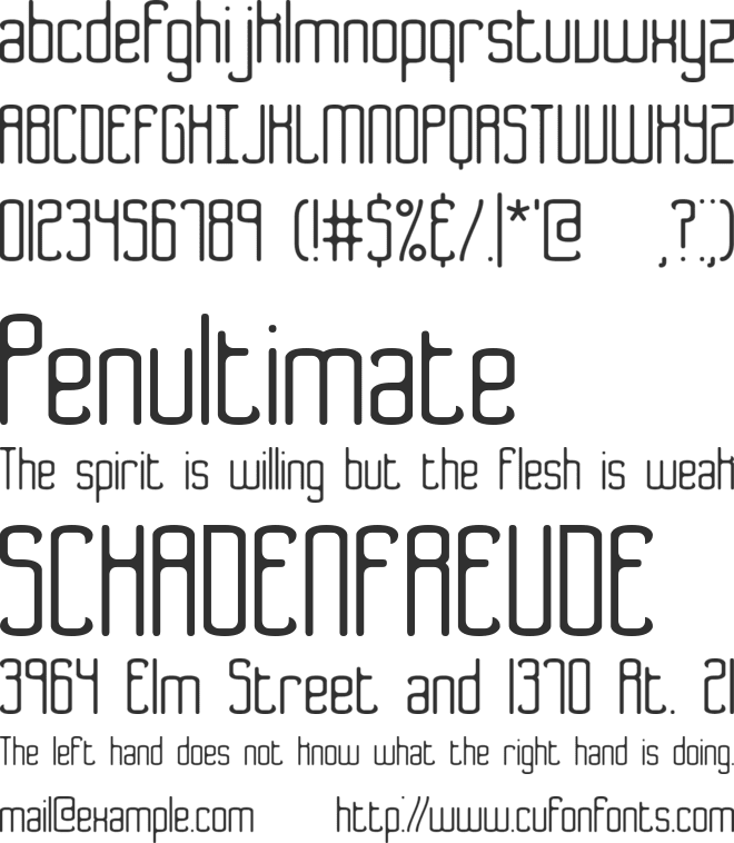 Bend 2 Squares BRK font preview
