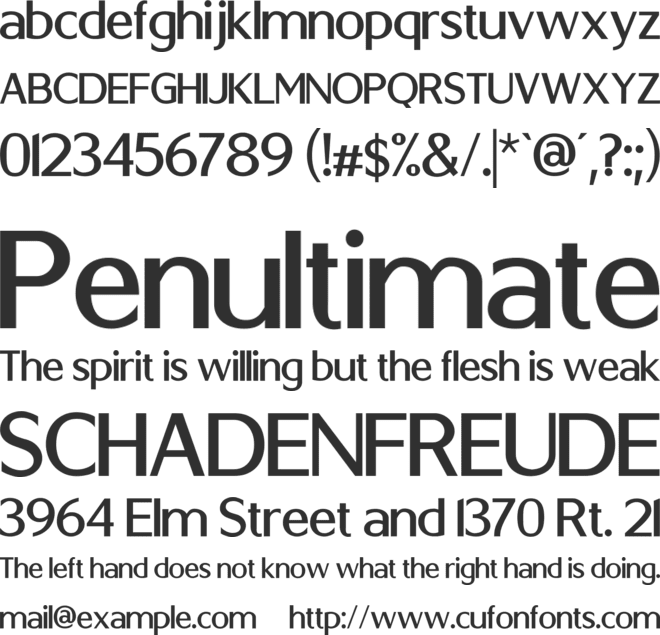 Berlina font preview