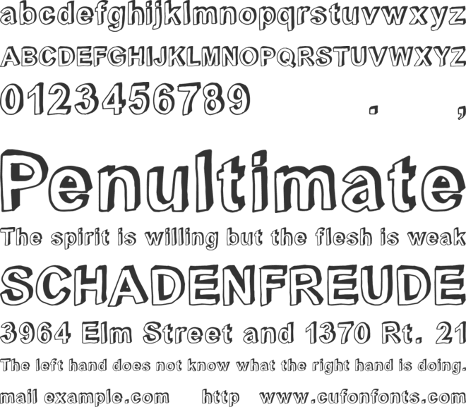 C rial black font preview