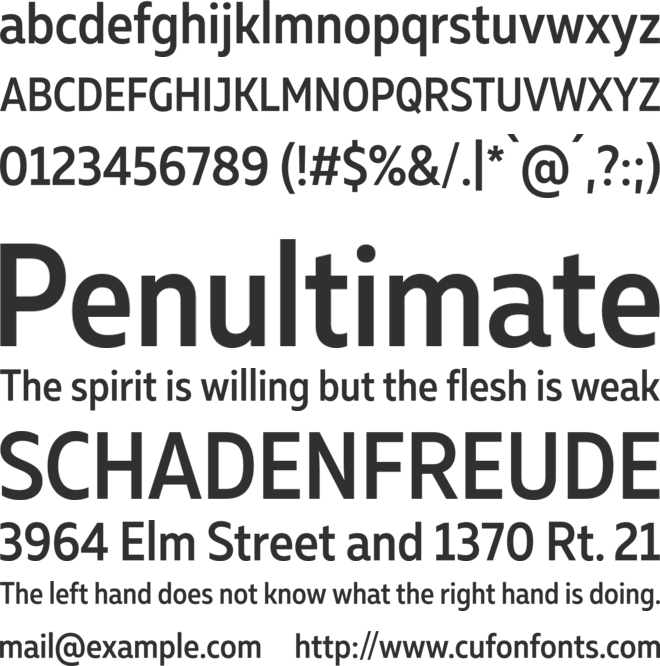 Muller Narrow font preview