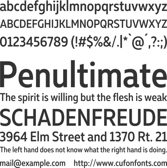 Muller Narrow font preview