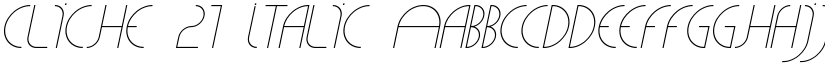 CLiCHE 21 Italic font
