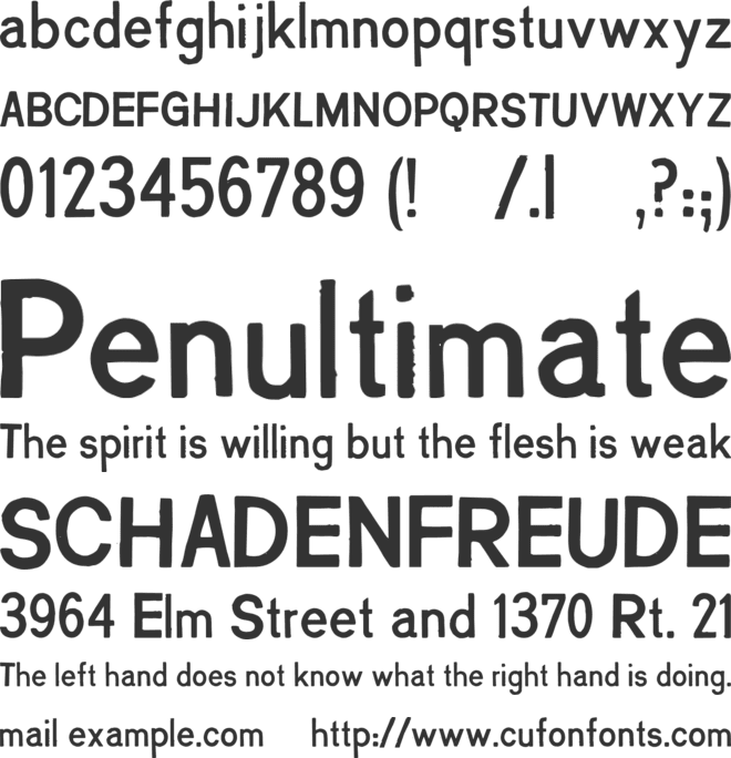 Creatinin font preview